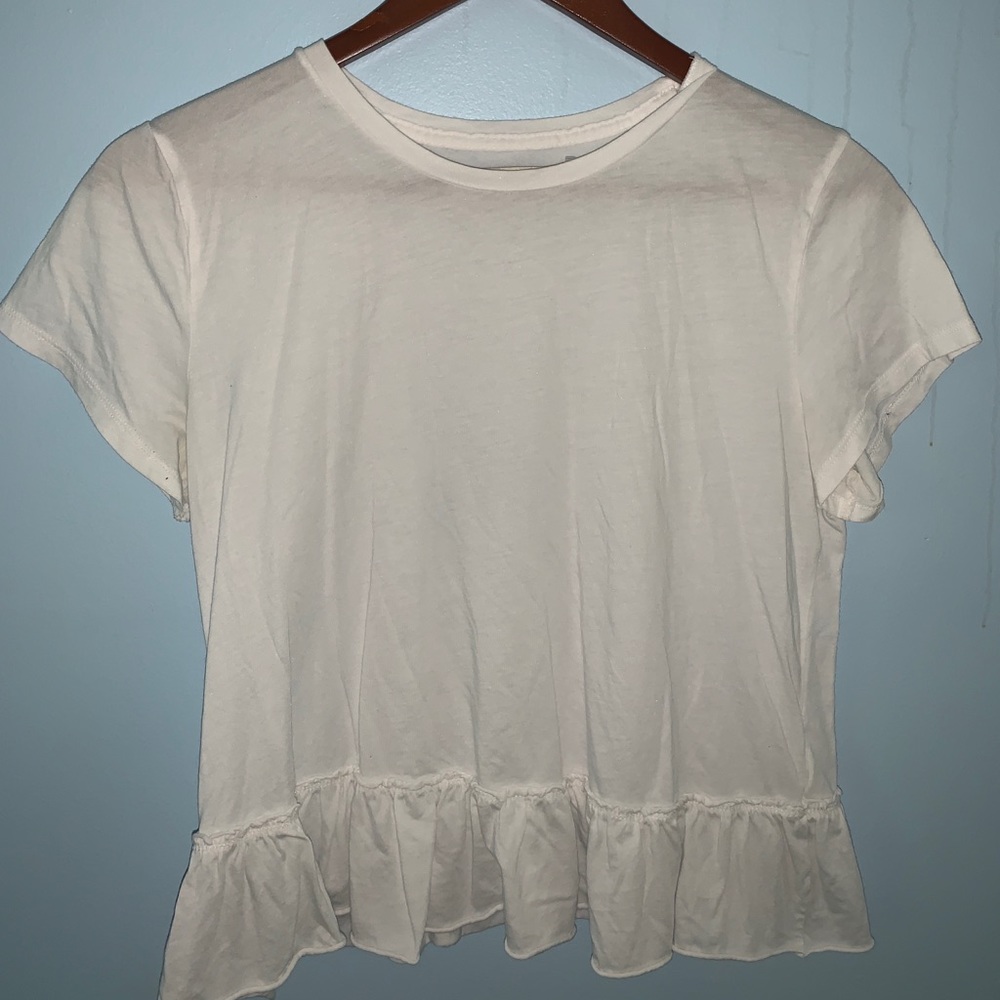 Abercrombie and Fitch White Peplum Top
